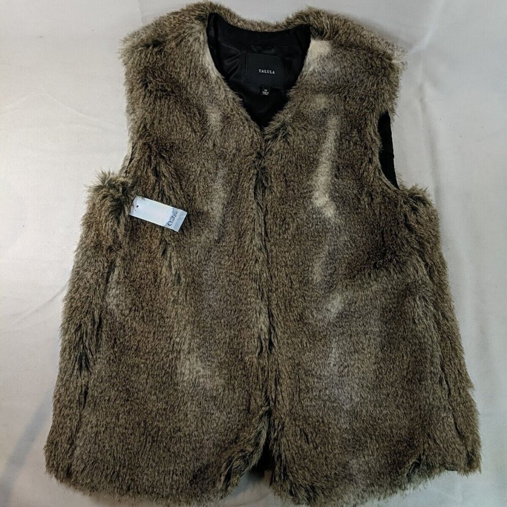 Aritzia Park Slope Vest Sable NEW NWT TAGS XS Faux Fur Vest Brown MSRP $110